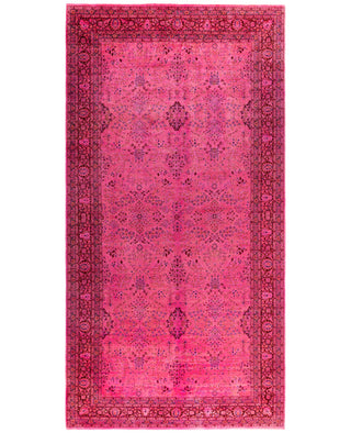 Overdyed One-of-a-Kind Wool Pink Area Rug 8' 1" x 15' 8"