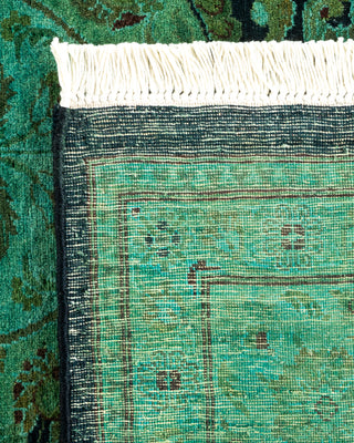 Contemporary Hand-Knotted Overdyed Green Area Rug 6' 0" x 8' 9"