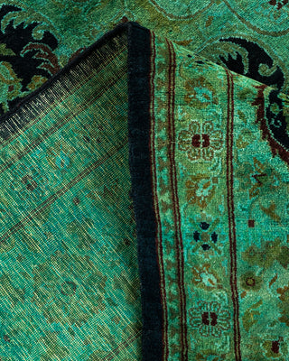Contemporary Hand-Knotted Overdyed Green Area Rug 6' 0" x 8' 9"