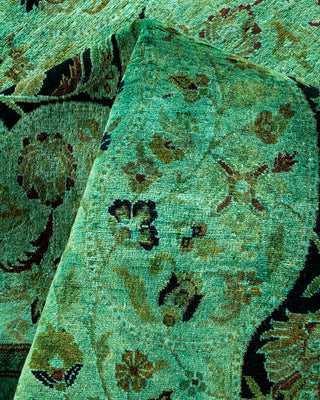 Contemporary Hand-Knotted Overdyed Green Area Rug 6' 0" x 8' 9"