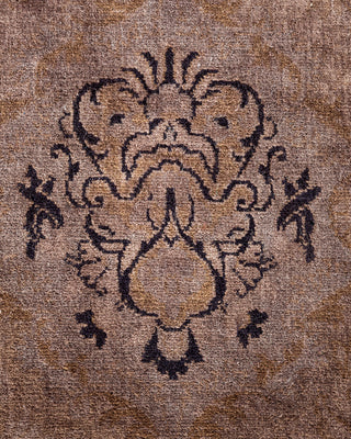 Modern Overdyed Hand Knotted Wool Brown Area Rug 3' 2" x 5' 4"