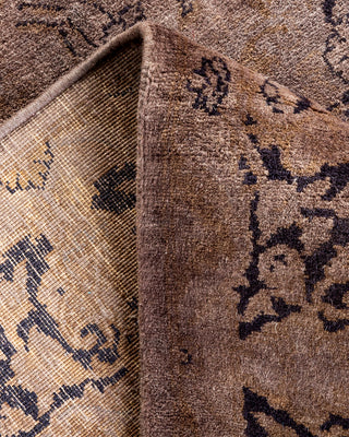 Contemporary Hand Knotted Overdyed Brown Area Rug 3' 2" x 5' 4"
