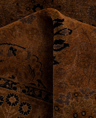 Overdyed One-of-a-Kind Wool Brown Runner 3' 2" x 16' 7"