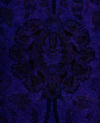 Contemporary Overdyed Wool Hand Knotted Purple Runner 3' 1" x 10' 7"