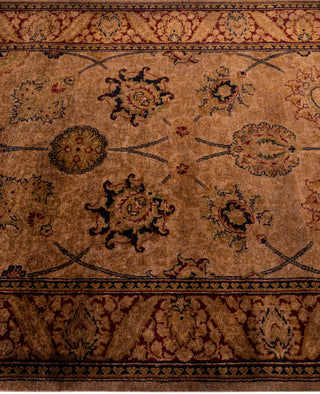 Contemporary Overdyed Wool Hand Knotted Brown Runner 2' 8" x 8' 10"