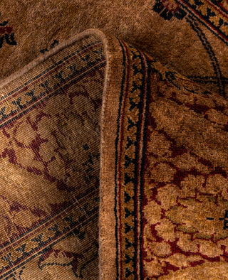 Contemporary Overdyed Wool Hand Knotted Brown Runner 2' 8" x 8' 10"