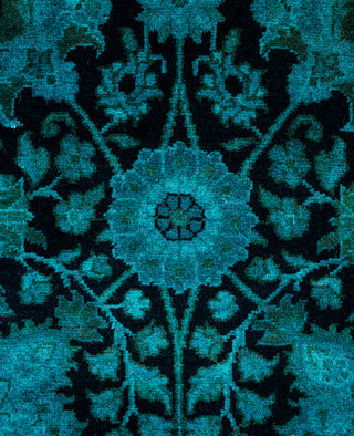 Contemporary Overdyed Wool Hand Knotted Black Runner 2' 8" x 18' 1"