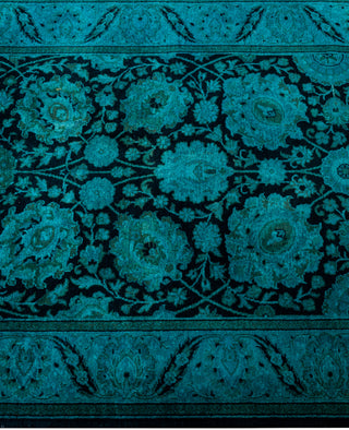 Contemporary Overdyed Wool Hand Knotted Black Runner 2' 8" x 18' 1"