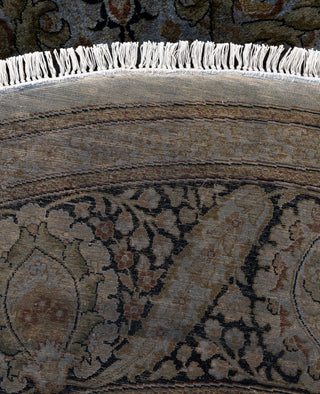 Contemporary Overdyed Wool Hand Knotted Gray Round Area Rug 9' 1" x 9' 1"
