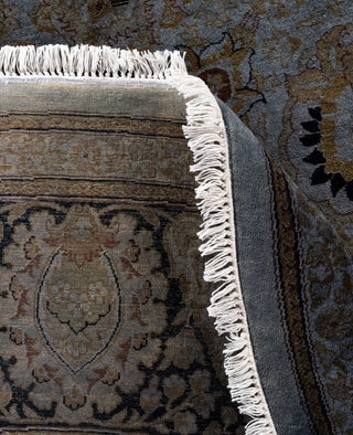 Contemporary Overdyed Wool Hand Knotted Gray Round Area Rug 9' 1" x 9' 1"