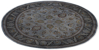 Contemporary Overdyed Wool Hand Knotted Gray Round Area Rug 9' 1" x 9' 1"