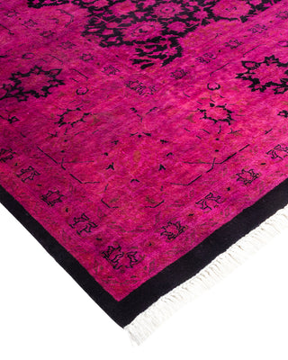 Modern Overdyed Hand Knotted Wool Pink Area Rug 8' 1" x 13' 10"