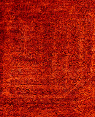Contemporary Overdyed Wool Hand Knotted Orange Area Rug 8' 2" x 9' 10"