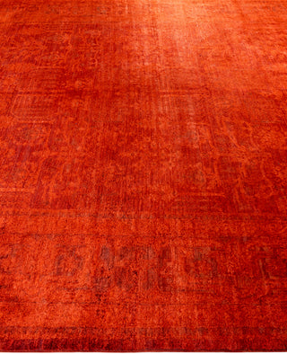 Contemporary Overdyed Wool Hand Knotted Orange Area Rug 8' 2" x 9' 10"