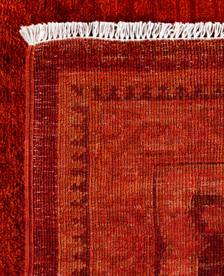 Contemporary Overdyed Wool Hand Knotted Orange Area Rug 8' 2" x 9' 10"
