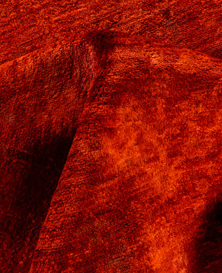 Contemporary Overdyed Wool Hand Knotted Orange Area Rug 8' 2" x 9' 10"