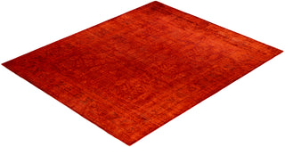 Contemporary Overdyed Wool Hand Knotted Orange Area Rug 8' 2" x 9' 10"