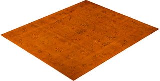 Modern Overdyed Hand Knotted Wool Gold Area Rug 8' 1" x 9' 8"