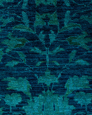 Contemporary Hand-Knotted Overdyed Blue Area Rug 8' 1" x 9' 10"
