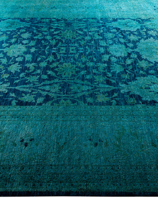 Contemporary Hand-Knotted Overdyed Blue Area Rug 8' 1" x 9' 10"