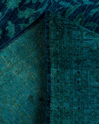 Contemporary Hand-Knotted Overdyed Blue Area Rug 8' 1" x 9' 10"