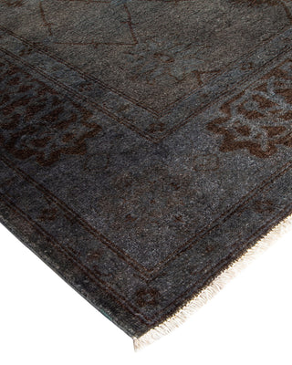 Modern Overdyed Hand Knotted Wool Gray Area Rug 6' 1" x 9' 1"