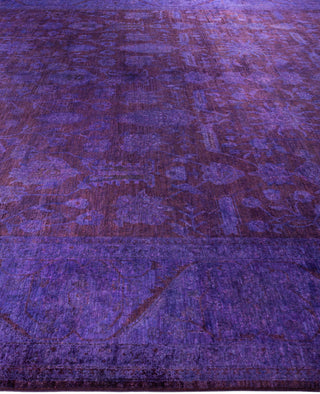 Overdyed One-of-a-Kind Wool Purple Area Rug 12' 0" x 17' 9"
