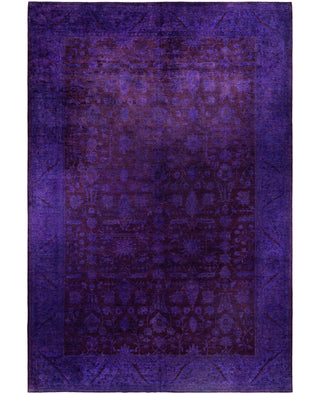 Overdyed One-of-a-Kind Wool Purple Area Rug 12' 0" x 17' 9"