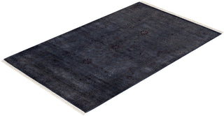 Contemporary Fine Vibrance Gray Wool Area Rug - 3' 2" x 5' 1"
