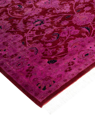 Contemporary Hand Knotted Overdyed Pink Area Rug 3' 1" x 5' 1"