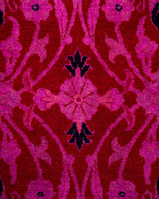 Contemporary Hand Knotted Overdyed Pink Area Rug 3' 1" x 5' 1"