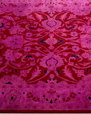 Modern Overdyed Hand Knotted Wool Pink Area Rug 3' 1" x 5' 1"