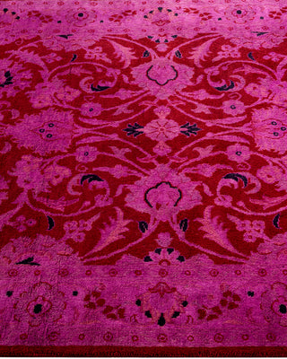 Contemporary Hand Knotted Overdyed Pink Area Rug 3' 1" x 5' 1"
