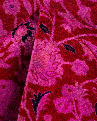 Contemporary Hand Knotted Overdyed Pink Area Rug 3' 1" x 5' 1"