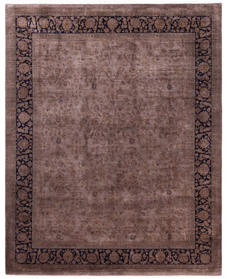 Overdyed Hand-Knotted Wool Modern-Contemporary Brown Area Rug 8' 1" x 10' 2"