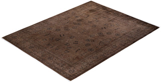 Contemporary Fine Vibrance Brown Wool Area Rug - 8' 2" x 10' 4"
