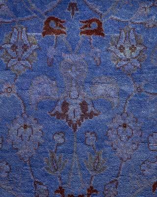 Contemporary Hand-Knotted Overdyed Purple Area Rug 4' 2" x 6' 5"