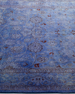 Contemporary Hand-Knotted Overdyed Purple Area Rug 4' 2" x 6' 5"