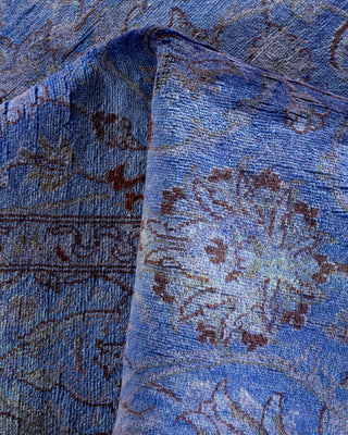 Contemporary Hand-Knotted Overdyed Purple Area Rug 4' 2" x 6' 5"