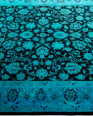 Contemporary Hand Knotted Overdyed Blue Area Rug 4' 1" x 6' 5"