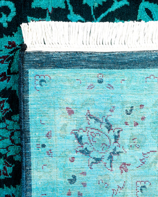 Contemporary Hand Knotted Overdyed Blue Area Rug 4' 1" x 6' 5"