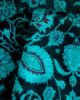 Contemporary Hand Knotted Overdyed Blue Area Rug 4' 1" x 6' 5"