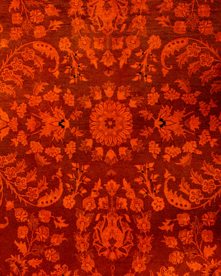 Contemporary Hand-Knotted Overdyed Orange Area Rug 8' 2" x 10' 5"