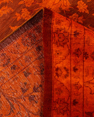 Contemporary Hand-Knotted Overdyed Orange Area Rug 8' 2" x 10' 5"