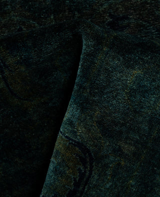 Contemporary Overdyed Wool Hand Knotted Green Area Rug 3' 1" x 5' 5"