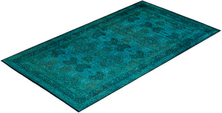 Overdyed Hand-Knotted Blue Area Rug 9' 3" x 16' 0"