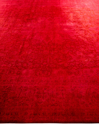 Contemporary Hand-Knotted Overdyed Pink Area Rug 9' 0" x 12' 1"