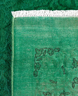 Overdyed Hand-Knotted Wool Modern-Contemporary Green Area Rug 5' 2" x 8' 5"
