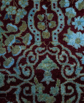 Contemporary Overdyed Wool Hand Knotted Red Runner 2' 8" x 4' 5"