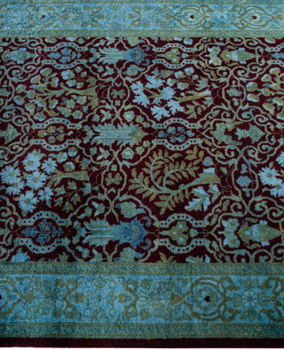 Contemporary Overdyed Wool Hand Knotted Red Runner 2' 8" x 4' 5"